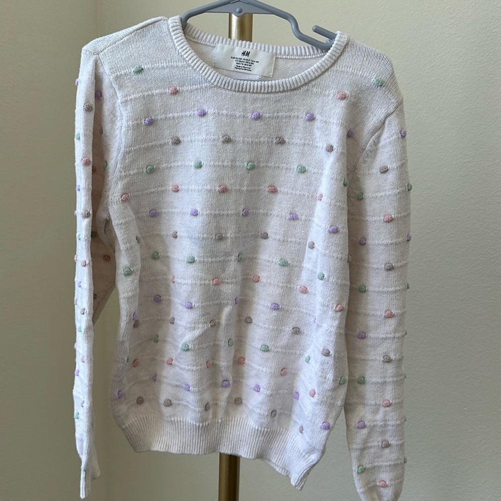 H&M girls sweater textured knit sweater